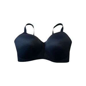 Auden Women Plus Size 44DDD Bra Wirefree Black Lightly Lined Wide Comfy Straps